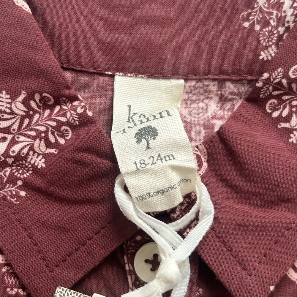NWT Kate Quinn Nordic Tree Military Top 18–24M Organic Cotton